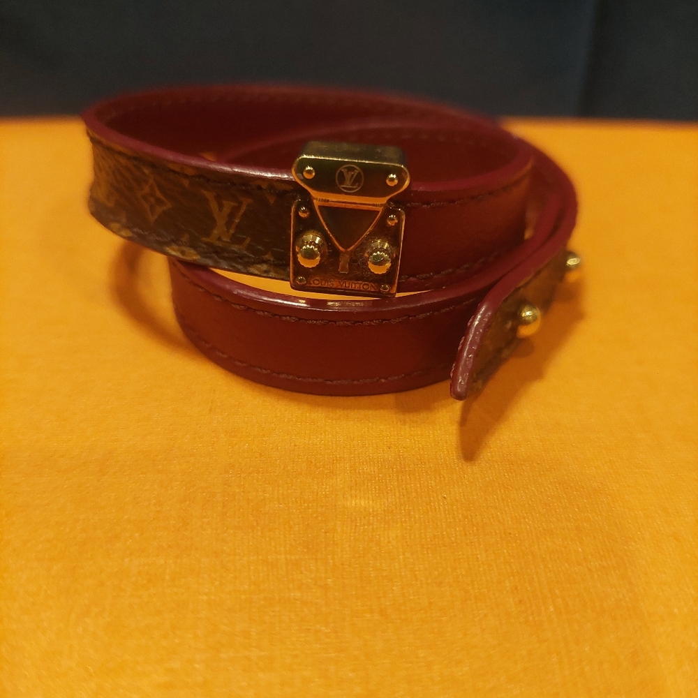 Louis Vuitton Double Wrap Lock It Monogram & Berry Bracelet